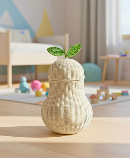 Polihome Pear Καλάθι Αποθήκευσης Rattan 22x22x32cm