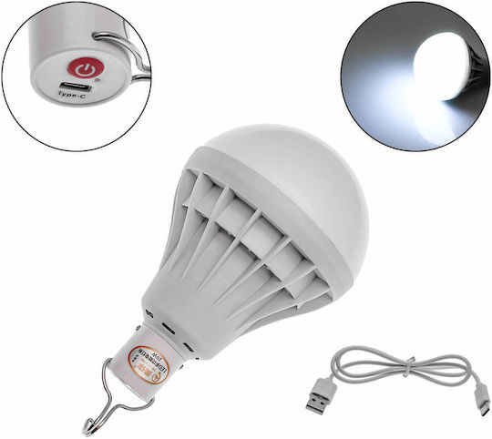 Led Rechargeable Camping Light USB 6000K with 5 Lighting Modes & Hook 20W