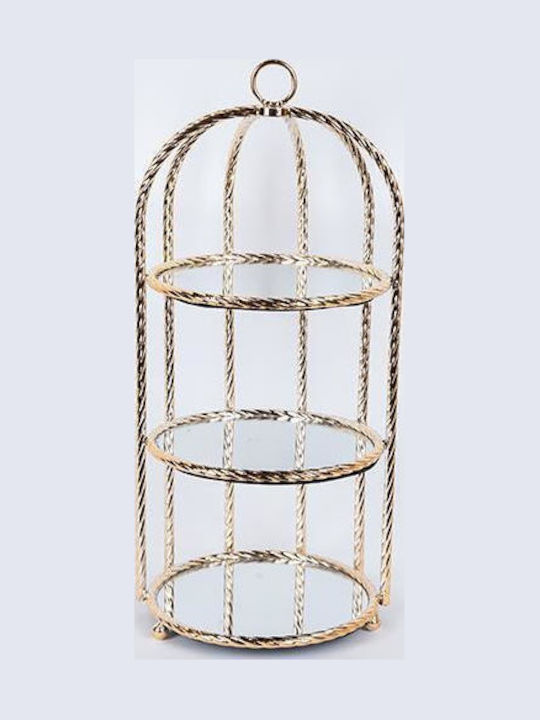 Platou Decorativ Rotund Metalic Auriu 24x24cm Platou Decorativ Rotund Metalic Auriu 24x24cm