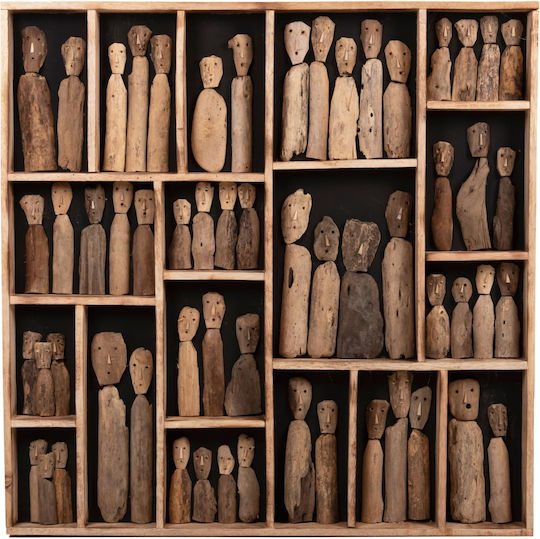 Freebox Wall Decor Made of Wood 100x6x100cm 2 Pieces