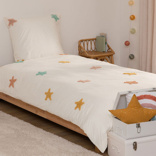 Atmosphera Set Kinderbettbezug Einzel mit Kissenbezug Weiß 140x200cm