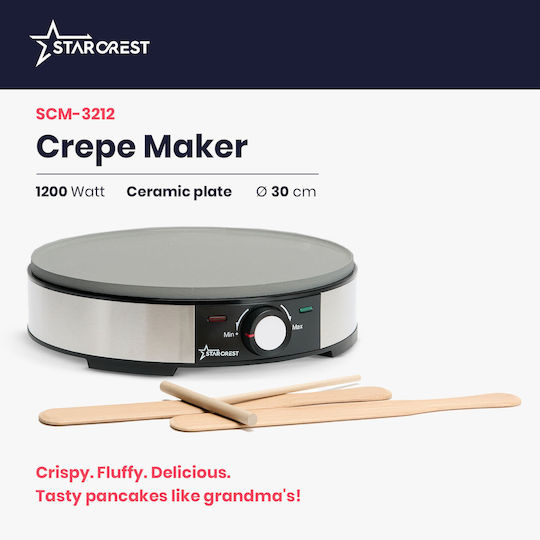 Starcrest Crepe Maker 30cm Inox 1200W