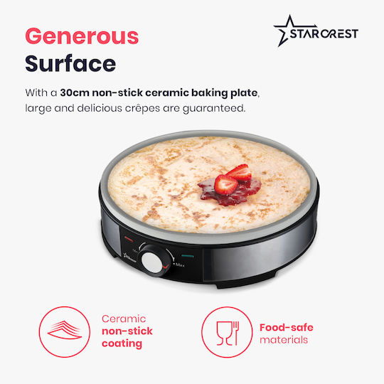 Starcrest Crepe Maker 30cm Inox 1200W