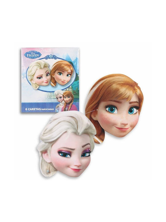 Papier Karnevalsmasken Gesicht Frozen 6 Stück
