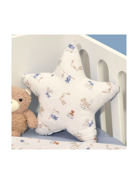 Baby Oliver Crib Decorative Pillow Star Blue 37x37cm
