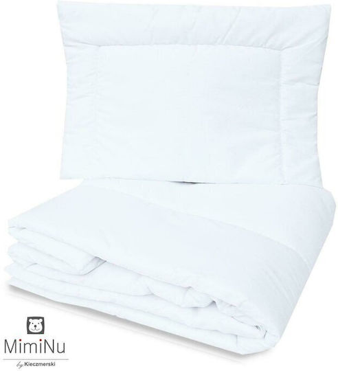 MimiNu Set Husă De Pătură Pentru Pătuț Alb 100x135cm