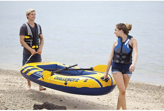 Intex Chalenger 2 Inflatable Boat 2 People Blue with Oars & Pump 236x114cm