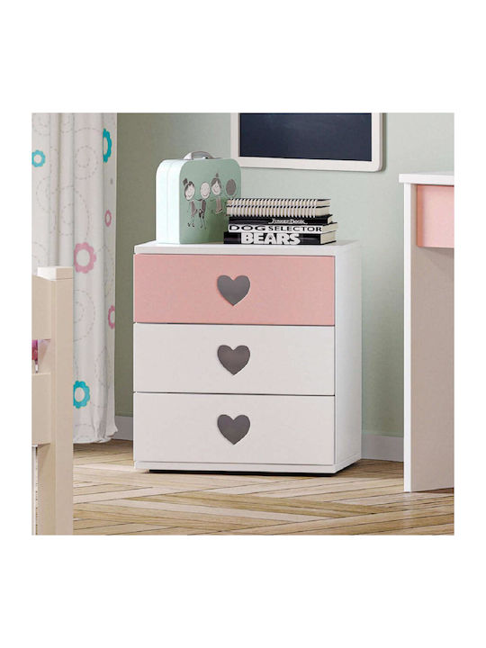 Cosy Wooden White Kids Bedside Table 50x50x55cm