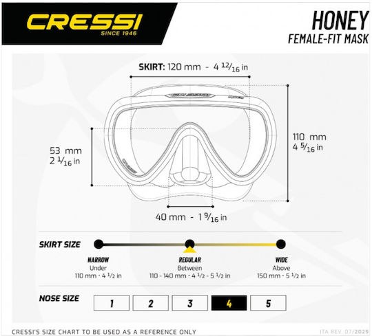 CressiSub Μάσκα Θαλάσσης Σιλικόνης Honey Λευκή
