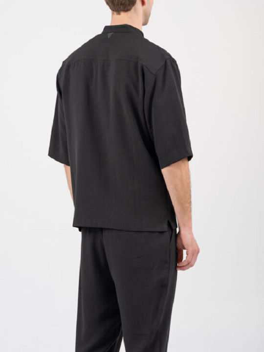 Vittorio Artist Long Sleeve Overshirt in Regular Fit Black
