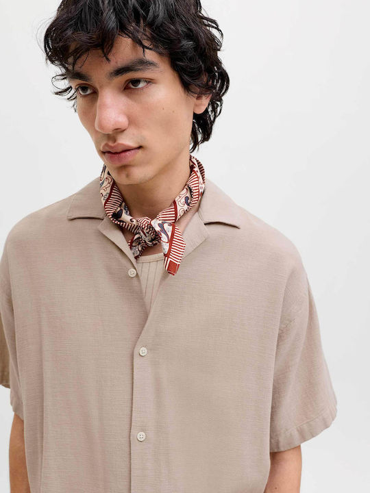 Resort Short Sleeve Cotton Shirt Beige
