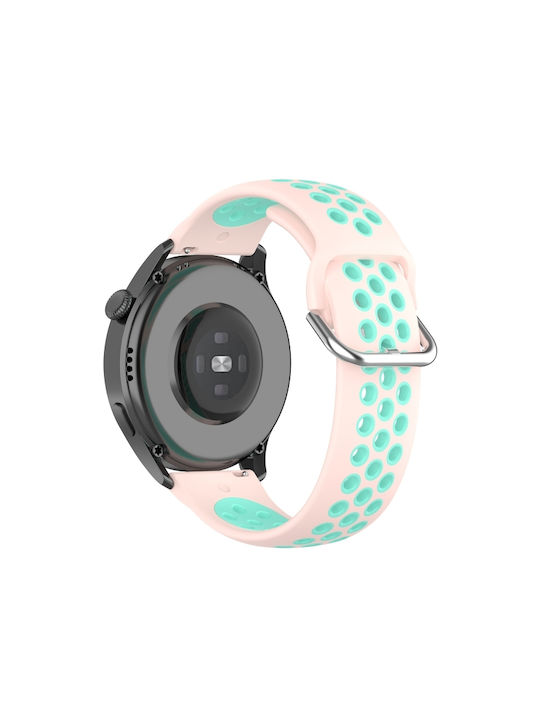 Huawei Watch 3 3 Pro 22mm Sport Two-Tone Silicone Watch Strap Light Pink Mint Green Compatible Models Suitable For Huawei Watch 3 Watch 3 Pro Watch GT2 Pro Watch GT2 Pro ECG Watch GT 2e Watch GT 42mm 46mm Watch GT2 46mm Honor