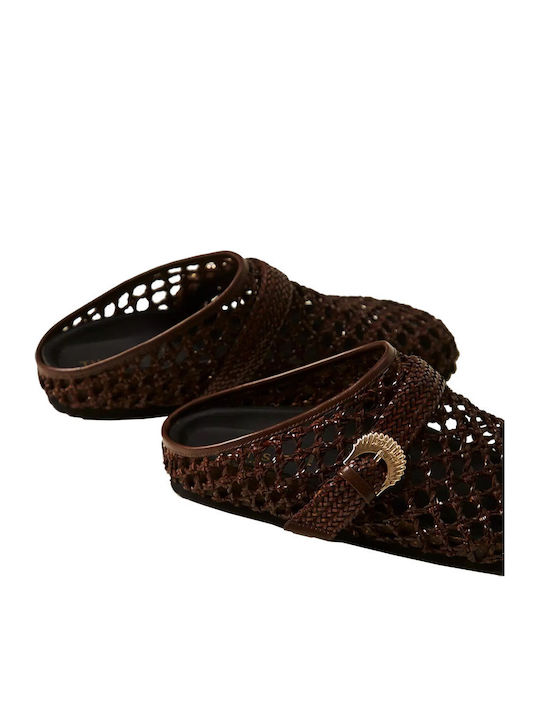 Flat Mules σε Καφέ Χρώμα
