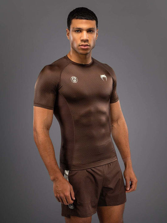 Venum Männer Kurze Ärmel Kampfsportshirt VENUM-06052-058 Für Jiu-Jitsu Braun