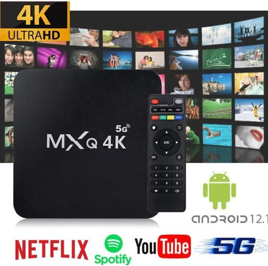 TV Box MXQ 4K 5G 64GB+512GB 4K UHD with Wi-Fi USB 2.0 4GB RAM and 32GB Storage with Android 12.0 Operating System