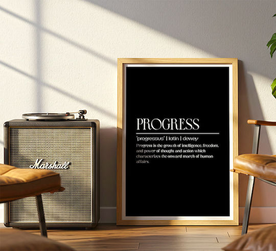 Quote Poster Persistence John Dewey Pq162 21cm X 30cm Μαύρη Ξύλινη Κορνίζα