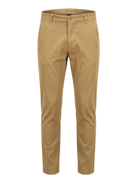 Herrenhosen Chinos Elastisch Regulär Passform Braun
