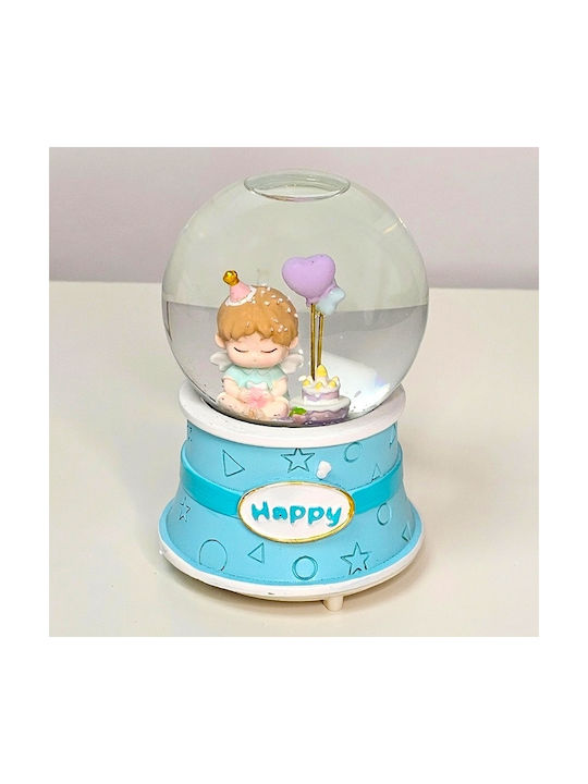 Musical Light Globe Angel Cake Pastel Blue Decor In Elegant Gift Box