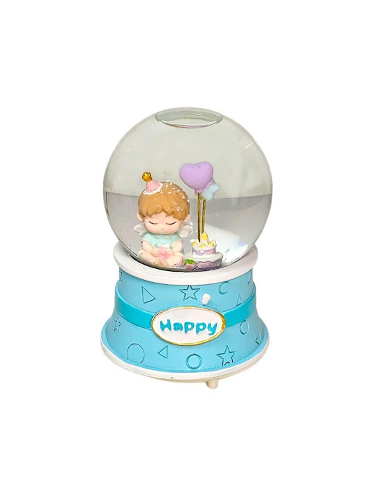 Musical Light Globe Angel Cake Pastel Blue Decor In Elegant Gift Box