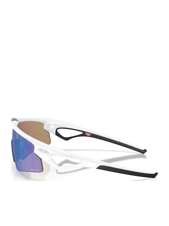 Oakley Sun Men's Sunglasses with White Frame and Light Blue Lens