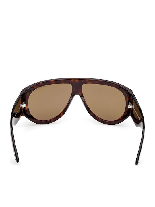 Tom Ford Unisex Γυαλιά Ηλίου με Καφέ Ταρταρούγα Κοκκάλινο Σκελετό και Καφέ Ντεγκραντέ Φακό FT1044 52