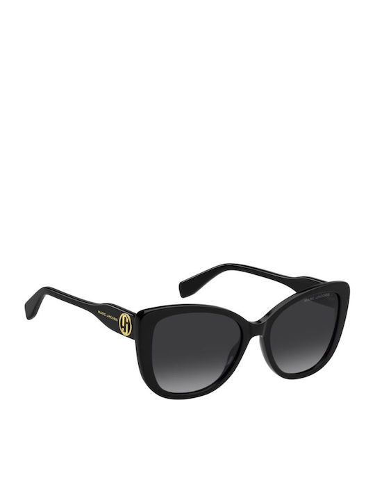 Marc Jacobs Women's Sunglasses with Black Horn-Rimmed Frame and Grey Gradient Lenses MARC 815/S 8079O