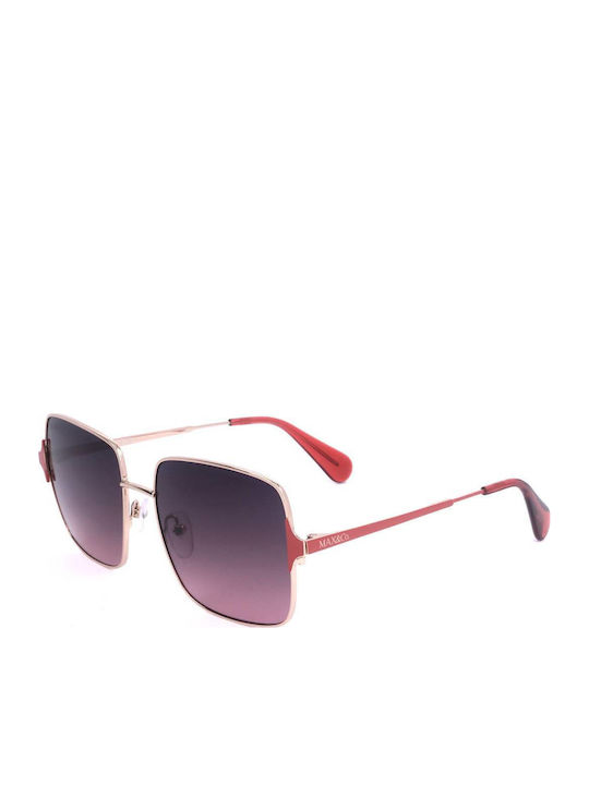 Max & Co Women's Sunglasses with Rose Gold Metal Frame and Purple Gradient Lens MO0072 28B