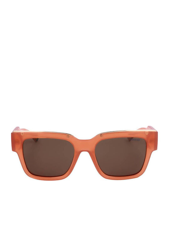 Polaroid Unisex Sunglasses with Orange Plastic Frame and Brown Polarized Lens PLD6198/S 733/SP