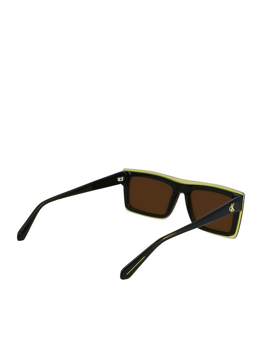 Calvin Klein Bărbătești Ochelari de soare cu Verde Cadru și Maro Lentilă CKJ23657S 745