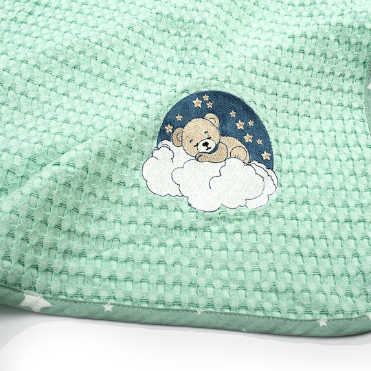 Dimcol Κουβέρτα Αγκαλιάς & Λίκνου Cloudy Bear με Ζωάκι 80x110εκ.