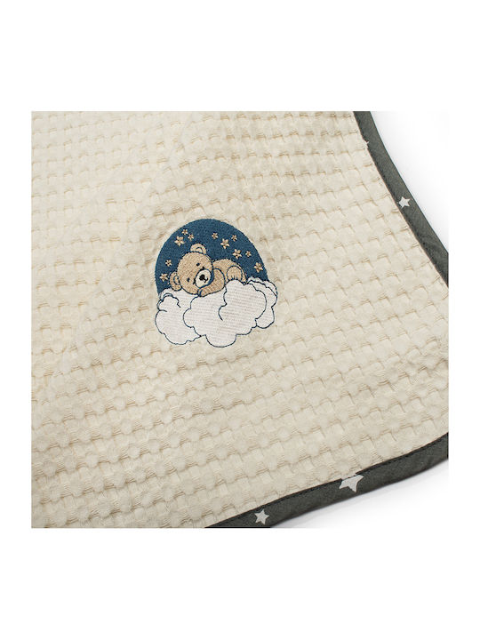 Dimcol Nursery Swaddling Blanket Cloudy Bear with Animal 80x110cm
