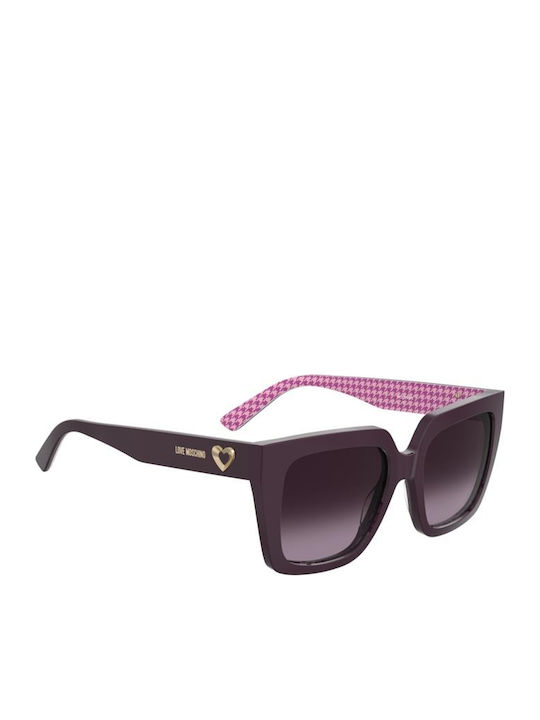 Moschino Unisex Sunglasses With Purple Horn-Rimmed Frame And Purple Lens MOL099/S BPK/DG