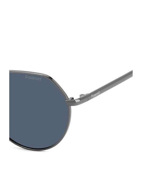 Polaroid Unisex Sonnenbrillen mit Schwarzem Rahmen und Silbernem Spiegel Gläsern PLD8074/S KJ1/C3