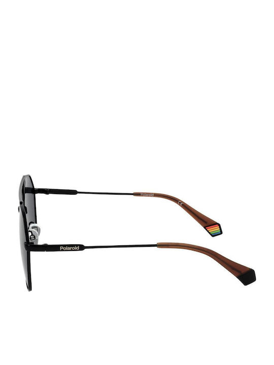 Polaroid Unisex Sunglasses with Black Metallic Frame and Grey Polarized Lens PLD6172/S 807/M9
