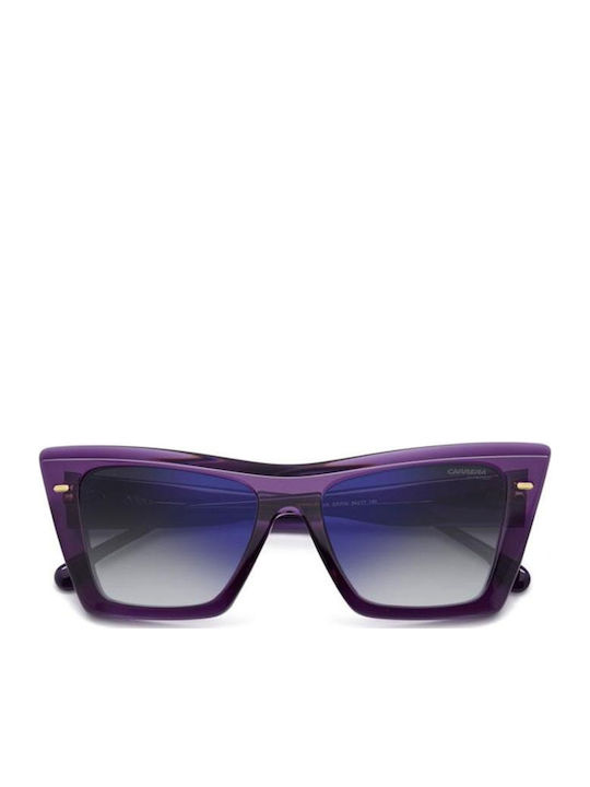 Carrera Women's Sunglasses with Purple Horn-Rimmed Frame and Grey Gradient Lenses 3046/S B3V/KM