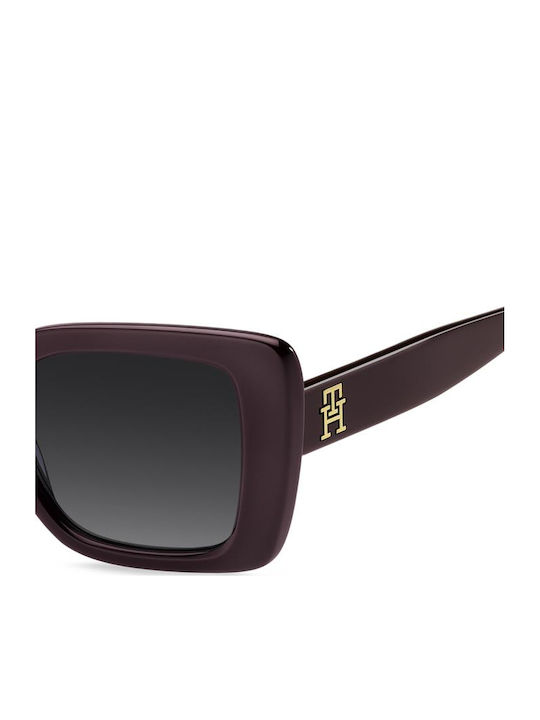 Tommy Hilfiger Unisex Sunglasses with Red Horn-Rimmed Frame