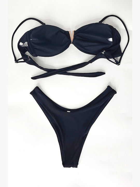 Set Bikini με Ελαφριά Ενίσχυση Black