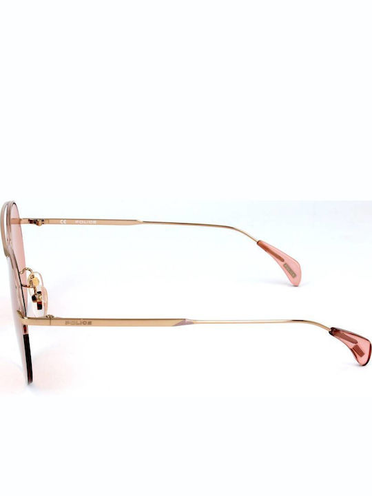 Police Fury 2 Bărbătești Ochelari de soare cu Rose Gold Cadru și Roz Lentilă SPL741 0H60