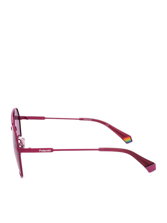 Polaroid Unisex Γυαλιά Ηλίου με Ροζ Μεταλλικό Σκελετό και Ροζ Polarized Φακό PLD6172/S QHO/0F