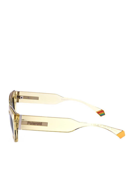 Polaroid Women's Sunglasses with Yellow Plastic Frame and Gray Lens PLD6199/S XMC/40