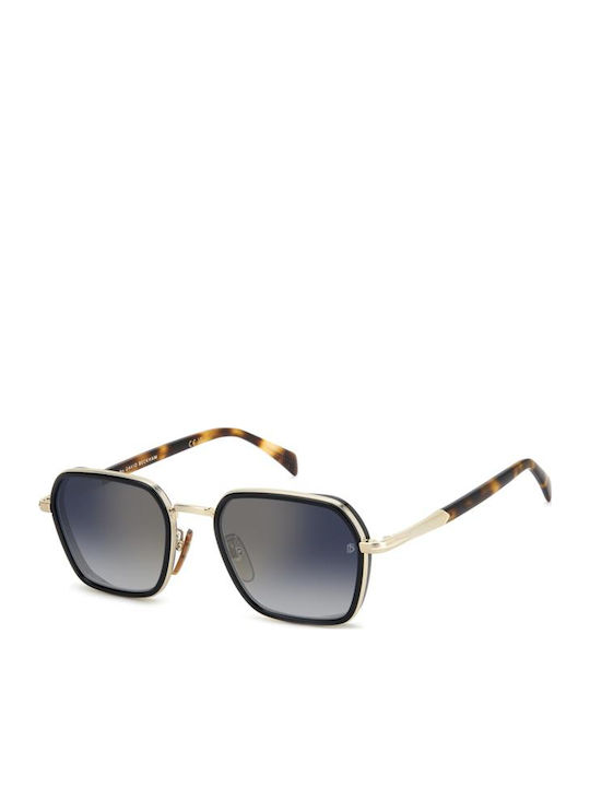 David Beckham Unisex Sunglasses with Gold Metallic Frame and Gold Lens DB 1194/G/S RHL/IR