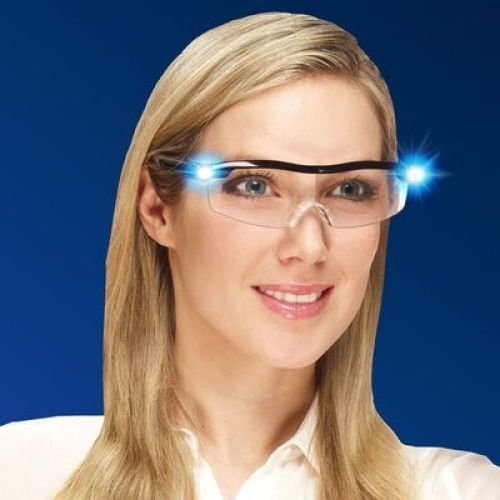 Foxmag24 Schutzbrillen Vergrößerung mit LEDs Doppelte Beleuchtung Batteriebetrieben
