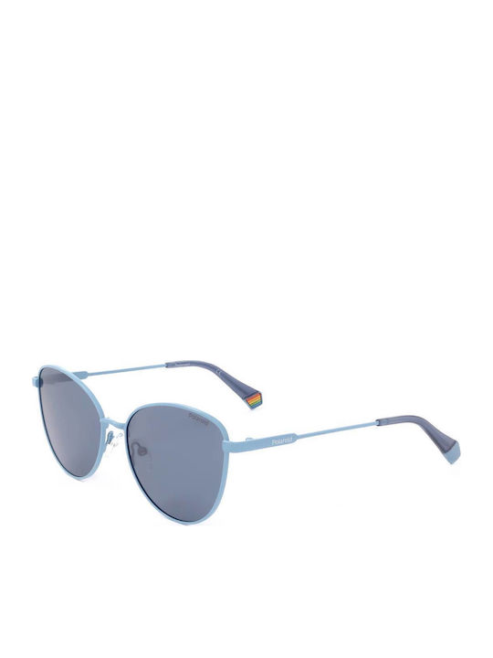 Polaroid Damen Sonnenbrille mit Blau Holz Gestell und Blau Polarisiert Linse PLD6188/S MVU/C3
