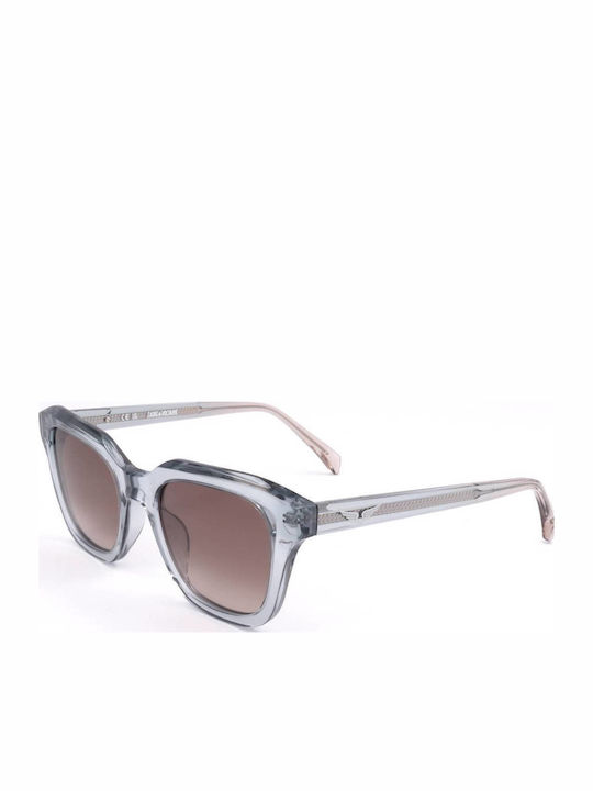 Zadig & Voltaire Women's Sunglasses with Gray Plastic Frame and Brown Gradient Lens