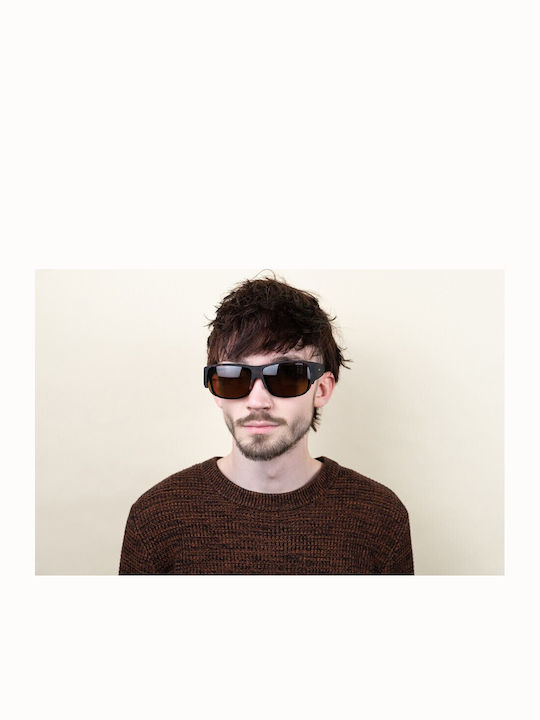 Polaroid Suncover Men's Sunglasses with Brown Tartaruga Plastic Frame and Brown Polarized Lens