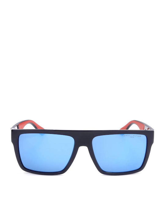 Tommy Hilfiger Men's Sunglasses with Navy Blue Plastic Frame and Blue Polarized Lens