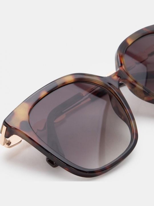 Luigi Unisex Sunglasses With Brown Metallic Frame And Brown Lens