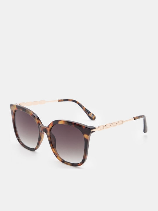 Luigi Unisex Sunglasses With Brown Metallic Frame And Brown Lens