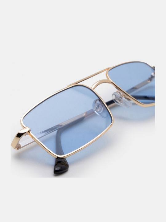 Luigi Unisex Sunglasses With Blue Metallic Frame And Blue Lens 4864506