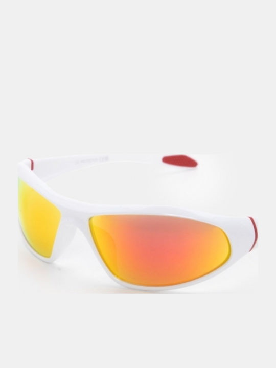 Luigi Unisex Sunglasses With White Frame And Orange Lens 4860304
